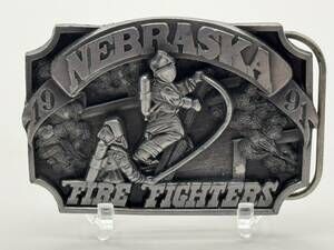 Siskiyou Buckle Co. Nebraska Firefighter Serial No 58 Belt Buckle Vintage USA